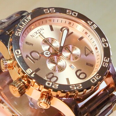 NEW Nixon 51-30 Chrono ROSE GOLD Tone Watch MENS WOMENS GIFT A083