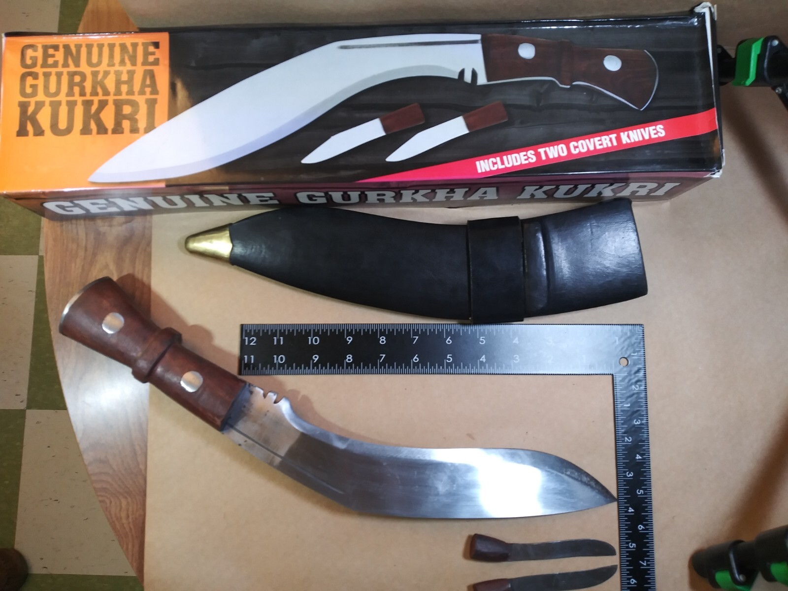 Genuine Gurkha Kukri W/Sheath Steel 12" Blade Includes 2 Covert Knives