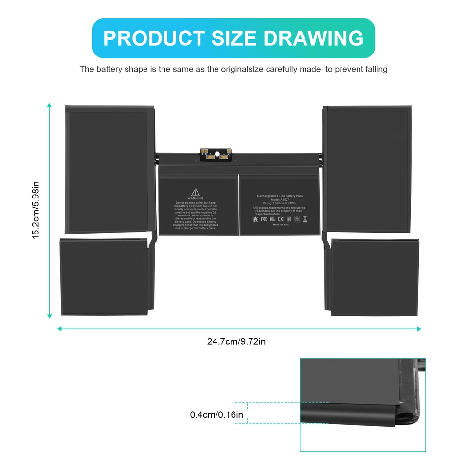 Аккумулятор A1527 для Apple MacBook Retina 12 дюймов A1534 A1527 MF855LL/A MK4M2CH/A - Изображение 2 из 4