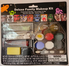 Deluxe Family Makeup Kit Halloween Costume Face Paint Fake Blood Scar Wax Glow