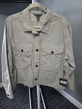 Eddie Bauer Ravenna Shirt Jac Womens 2XL beige/tan lightweight button up