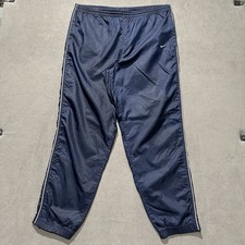 Vintage Nike Pants Mens XL Navy Track Windbreaker Nylon Ankle Zip Warm Up 90s