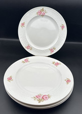Set of 4 Seltmann Weiden Bavaria Pink Roses 7 1/2" Salad/Bread/Dessert Plates