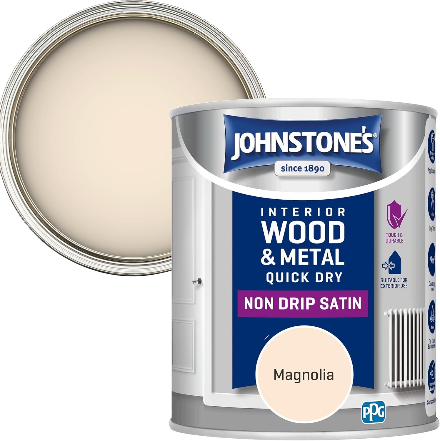 B&Q -  Quick Dry Satin Magnolia 750Ml - Image 4