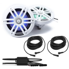 Rockford Fosgate M1-65 Marine Speakers with RGB Controller  Cables