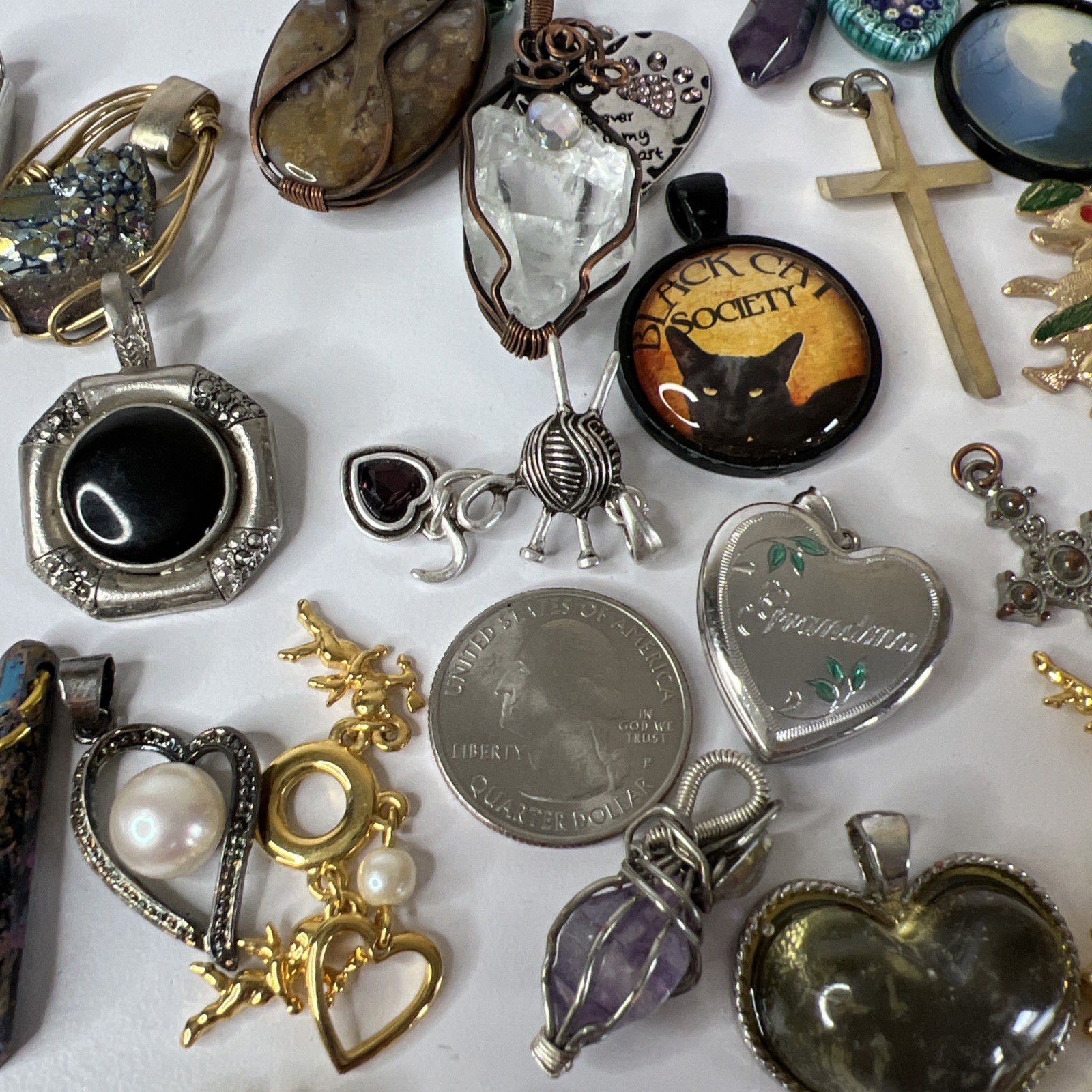 39 Medium Size Pendants Assorted Styles Sizes & C… - image 6