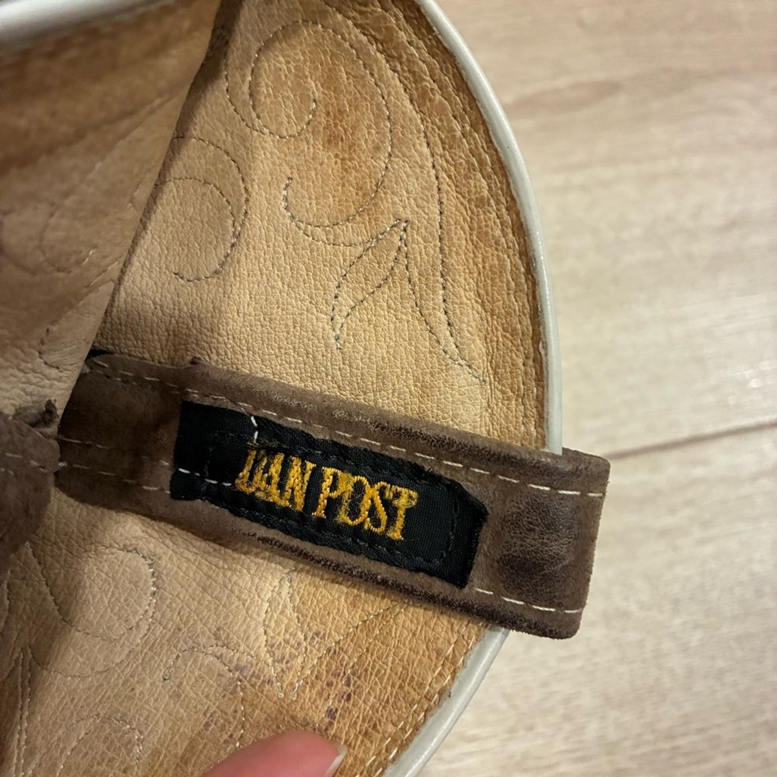 Dan Post Python Leather Brown Metallic Cowboy Boo… - image 3