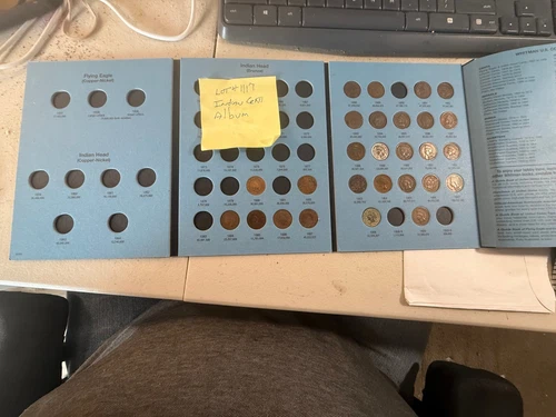 indian head cent album with 27 coins          Lot #1117
