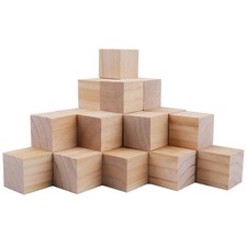 30 Pack 2 Inches Unfinished Wooden Cubes Wooden Blocks - Great for Crafts Making
