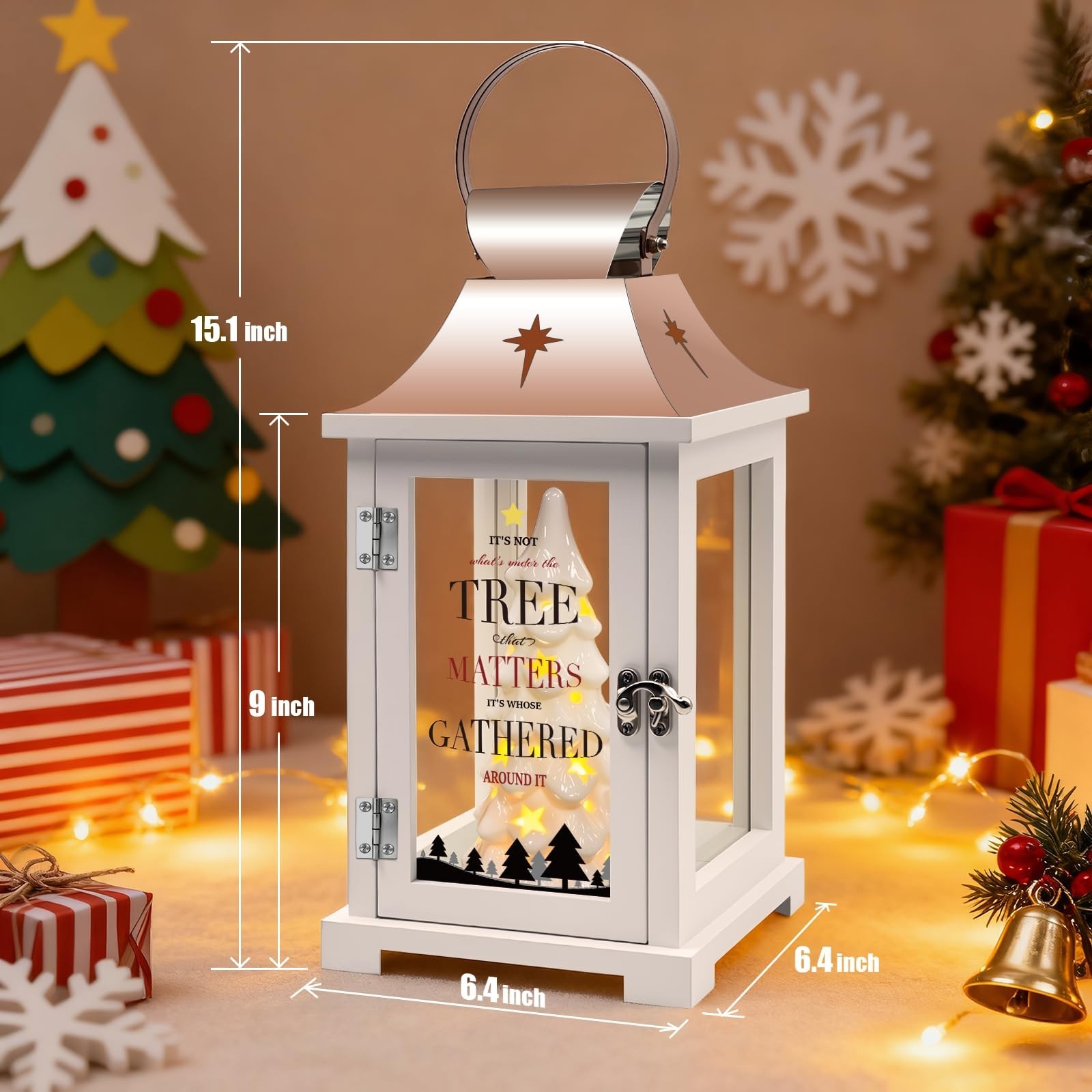 Ceramic Christmas Tree That Light up for Table Centerpieces, 15.1" Tall Lante...