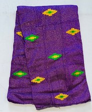 African Fabric/ Woven, Kente - Purple, Yellow, Green, Gold Oheneba , 2 Yards