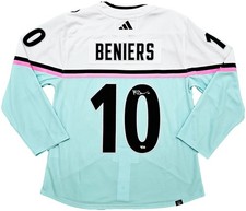Seattle Kraken Matty Beniers Auto White Adidas 2023 ASG Jersey Size 54 Fanatics