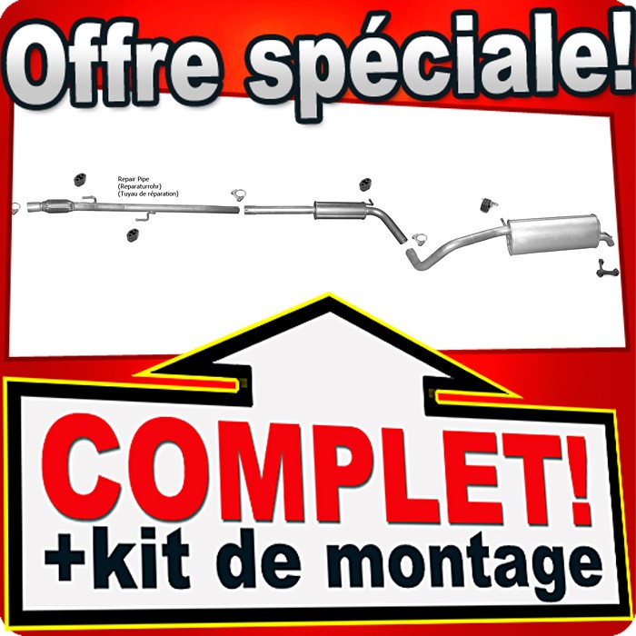 Pot d'échappement SEAT IBIZA IV 1.2 TSI anti-corrosion avec tube de liaison