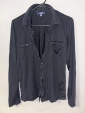 CHAPS Women’s Black Button Down Business Casual Dress Shirt