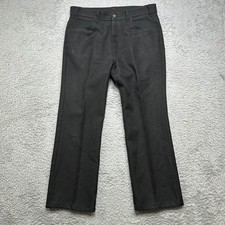 Vintage Levis Sta Prest Pants Mens 36X30 fits 35x28 Black Western Dacron Poly