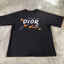 Christian Dior Camicia Uomo XS Nera Logo Grafico 1947 Stampa Stelle Made Italy