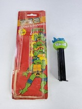Vtg 1993 Leonardo PEZ Dispenser Empty w/ Original Card Back Teenage Mutant Ninja