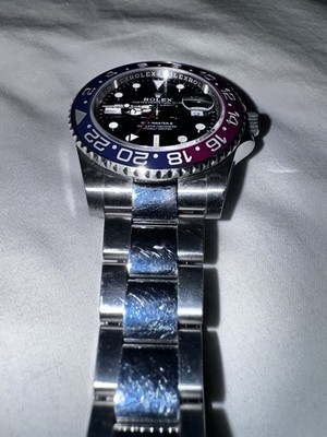 Rolex GMT-Master II 126710BLRO Silver Oyster Bracelet with Red and Blue Bezel