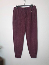 Abercrombie Fitch Men's Sz S Red Fleece Lined Jogger Sweatpants Pockets Lounge