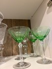 Vintage Fostoria "Versailles" Green Etched Champagne Coupe Set of 4 — photo 1