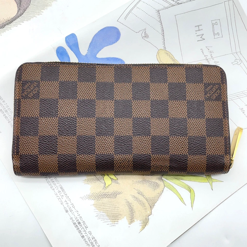 Portafoglio lungo originale Louis Vuitton Damier Ebene Zippy N41661 con scatola/dustbag NS110103 - Immagine 3 di 4