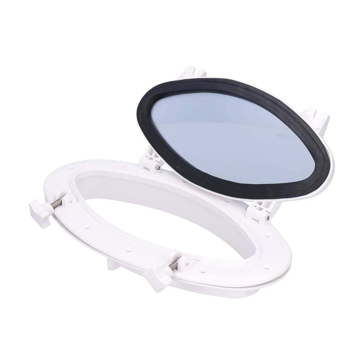 Jiawu Oval Boat Portlight Window - 18.5x8.3 Inch Marine Hatch With Tempered Glass