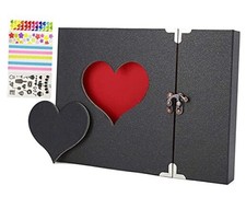 Scrapbook Album BORR Handmade DIY Couples Photo Album Family Memory Book Black