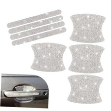 8PCS Bling Car Door Handle Protector, Crystal Rhinestone Cars Door Bowl