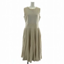 【Dresses】FOXEY 2021 Knit Dress Knee-Length Flared Pleated Sleeveless Crew