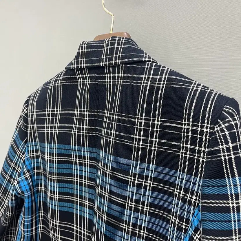 Clodipiero Checked Pattern Jacket - Navy & White - image 9