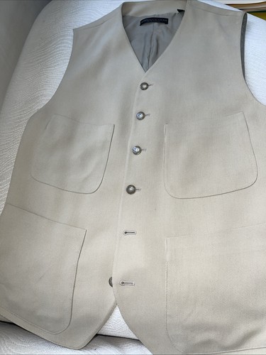 Vintage DONNA KARAN Black Label Vest 100% Silk 1990s UNISEX size S NEW - Picture 3 of 17
