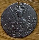 Moneda Medieval Francesa Plata Rey Sentado Espada Cruz Florada 7g 32mm
