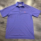 Donald Ross Polo Shirt Mens Medium M Golf Stretch Palma Ceia Stripe Blue Orange