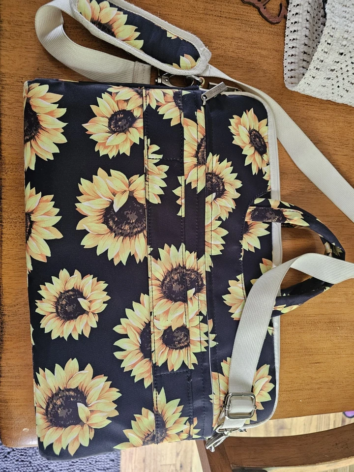 Bolso Mensajero de Hombro Impermeable para Laptop 15 pulgadas Patrón Girasol Foto 2 de 3