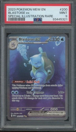 2023 Pokemon MEW EN Special Illustration Rare #200 Blastoise ex Mint PSA 9