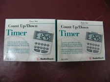 RADIOSHACK 63-878 12-KEY COUNT-UP/COUNT-DOWN DIGITAL TIMER WHITE LOT OF 2