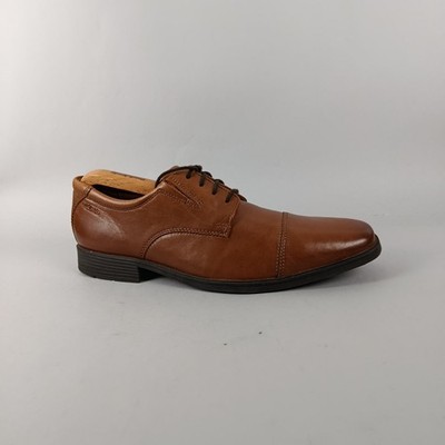 Clarks Schuhe Herren Größe 9,5 hellbraun Leder Oxford Schnürschuhe Smart Kappe Zehe Arbeit