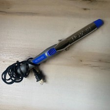 Revlon Blue Silver 1" barrel curling iron tested working easy 1 setting RVC029AF