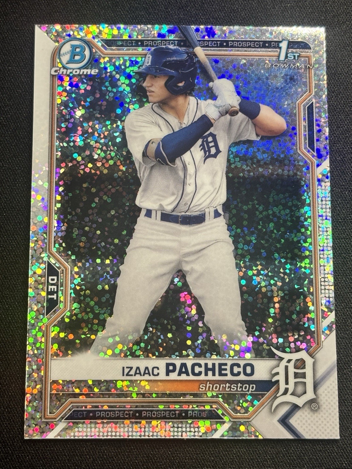 2021 Bowman Draft Chrome Izaac Pacheco #BDC-46 Sparkle Refractor 1st Bowman RC
