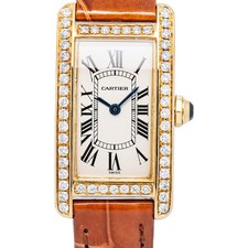 Cartier Tank Americaine W2601556 2016 Card Aftermarket Diamond Bezel Quartz 19mm 2