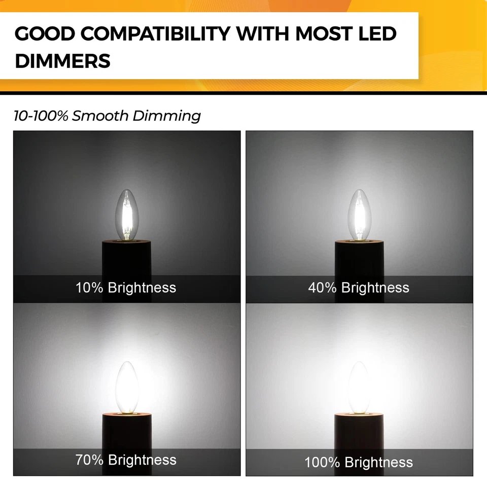 E12 Candelabra LED Light Bulb 40 Watt Chandelier Light Bulbs Dimmable 5000K D... - Image 4 of 4