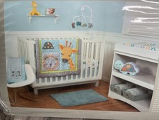 Tender Kisses JUNGLE 3 Piece Crib Set BABY GIRAFFE BOYS GIRLS NEW TURTLES LIONS