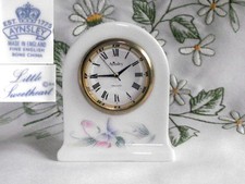 * AYNSLEY * England * FINE Bone China * Little  Sweetheart Miniature CLOCK *