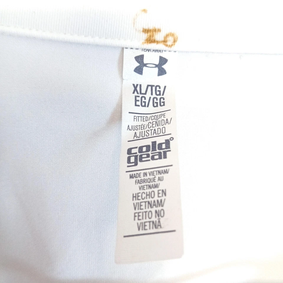 Under Armour Pullover Womens XL White ColdGear Fitted Quarter Zip Long Sleeve - Image 2 of 4
