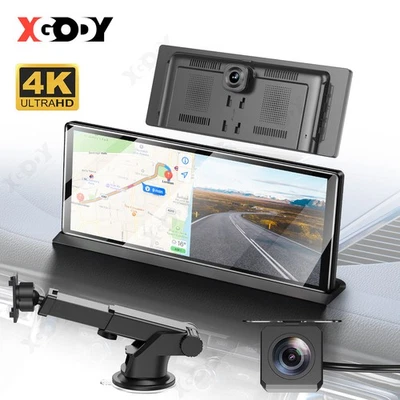 XGODY 11.3" 4K Dash Cam Touch Screen Car Stereo Portable Apple Carplay Android Auto