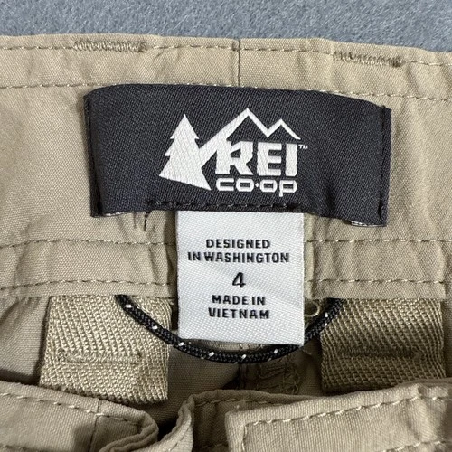 PANTS CONVERTIBLE CARGO BELTED REI CO OP  WOMEN 4 Hiking Sahara Leg Mid Rise NWT
