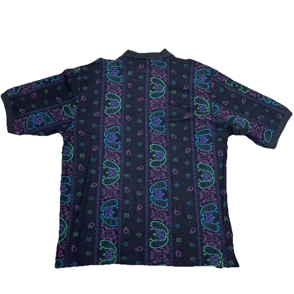 Chaps Ralph Lauren Paisley Polo Shirt Mens Size Large Deadstock VTG NWT Details - Image 3 of 4