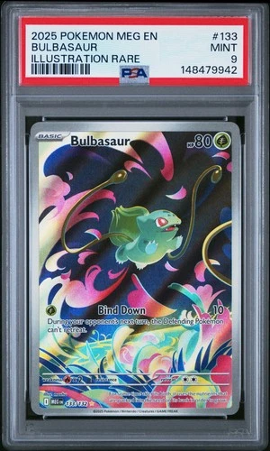 2025 POKEMON MEG EN-MEGA EVOLUTION ILLUSTRATION RARE #133 BULBASAUR PSA 9