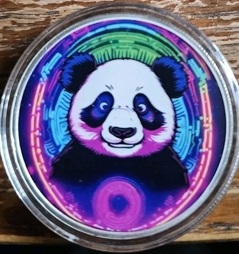 Haleybug 1oz Silver Neon Panda Round Only 15 Mintage