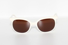 289 Vintage Vuarnet 002D Small White Sunglasses PX5000 Dark Brown Glass Lens